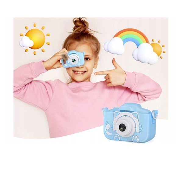 Cámara digital para niños, cámara juegos color azul