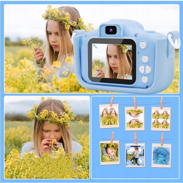 Cámara digital para niños, cámara juegos color azul